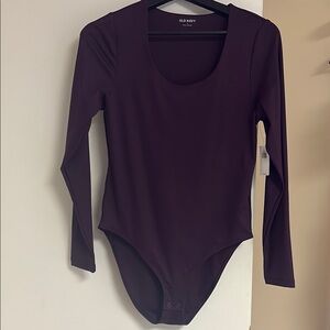 Old Navy Dark Purple Long Sleeve Bodysuit